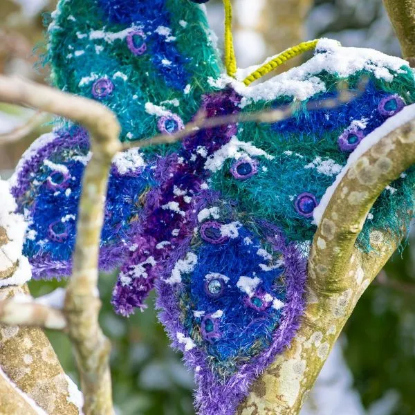 Felted wool garden art